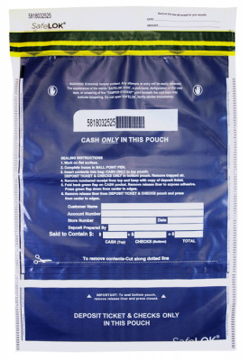 Clear Vertical Twin SafeLok Deposit Bag, 14'' X 20'' | BAG-35