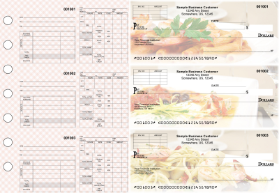 Italian Cuisine Multipurpose Invoice Payroll Designer Business Checks | BU3-7CDS05-MIP