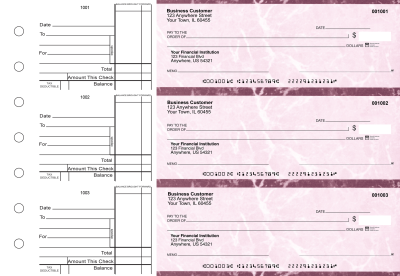 Burgundy Marble Standard Business Checks | BU3-BMA01-STA