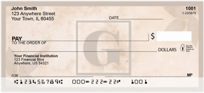 Simplistic Monogram 'G' Personal Checks | MONO-01G