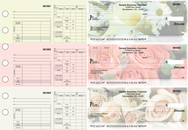 Florist Multipurpose Invoice Payroll Designer Business Checks | BU3-7CDS11-MIP