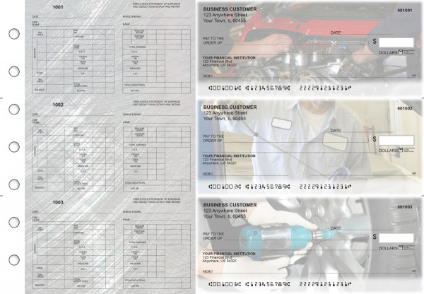 Mechanic Multi-Purpose Hourly Voucher Business Checks | BU3-7CDS13-MPH