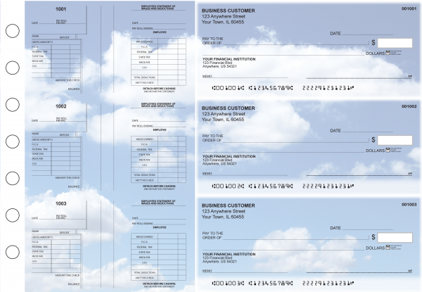 Clouds Multi-Purpose Salary Voucher Business Checks | BU3-7CDS21-MPS