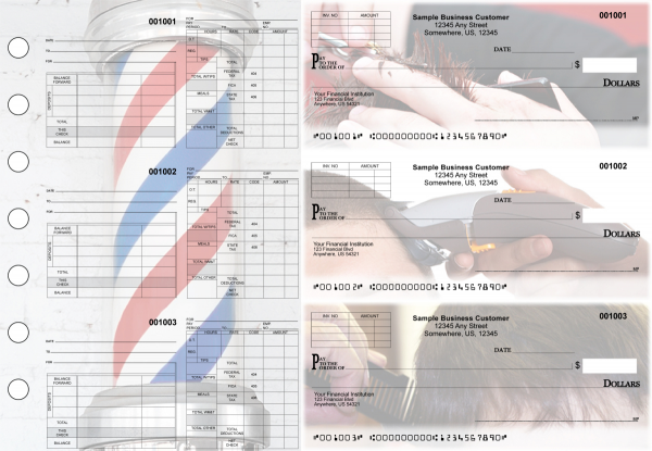 Barber Multipurpose Invoice Payroll Designer Business Checks | BU3-7CDS28-MIP