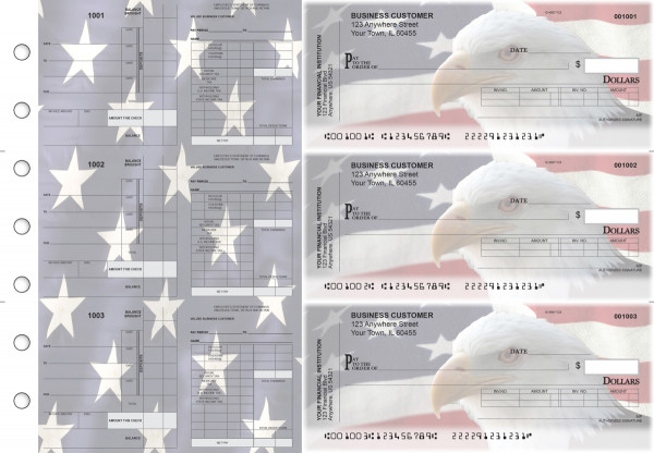 American Flag Payroll Invoice Business Checks | BU3-7CDS32-PIN