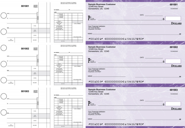 Purple Marble Disbursement Payroll Business Checks | BU3-7UMA01-FSP
