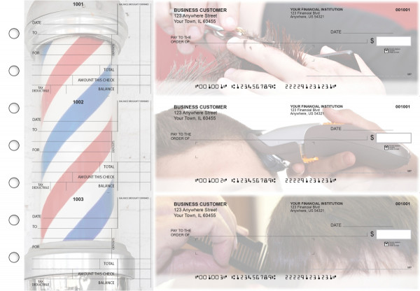 Barber Standard Mailer Business Checks | BU3-CDS28-SML