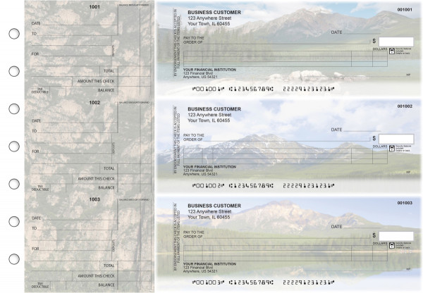 Scenic Mountains Itemized Counter Signature Business Checks | BU3-CDS29-ICS