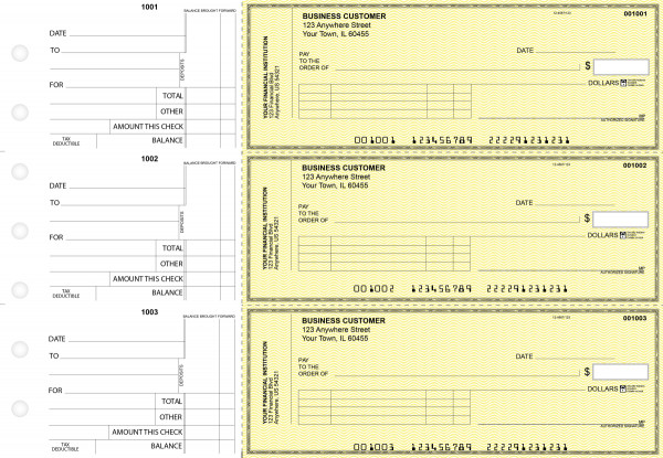 Yellow Safety Standard Invoice Business Checks | BU3-YEL01-SNV