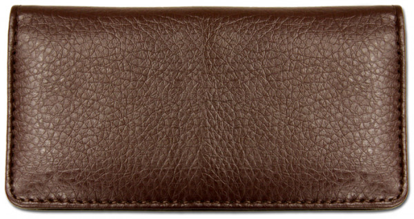 Dark Brown Textured Leather Checkbook Cover | CLP-BRN06