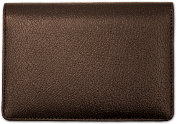 Dark Brown Leather Top Stub Checkbook Cover | CLW-BRN01