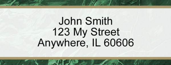 Green Marble Narrow Address Labels | LRVAL-018